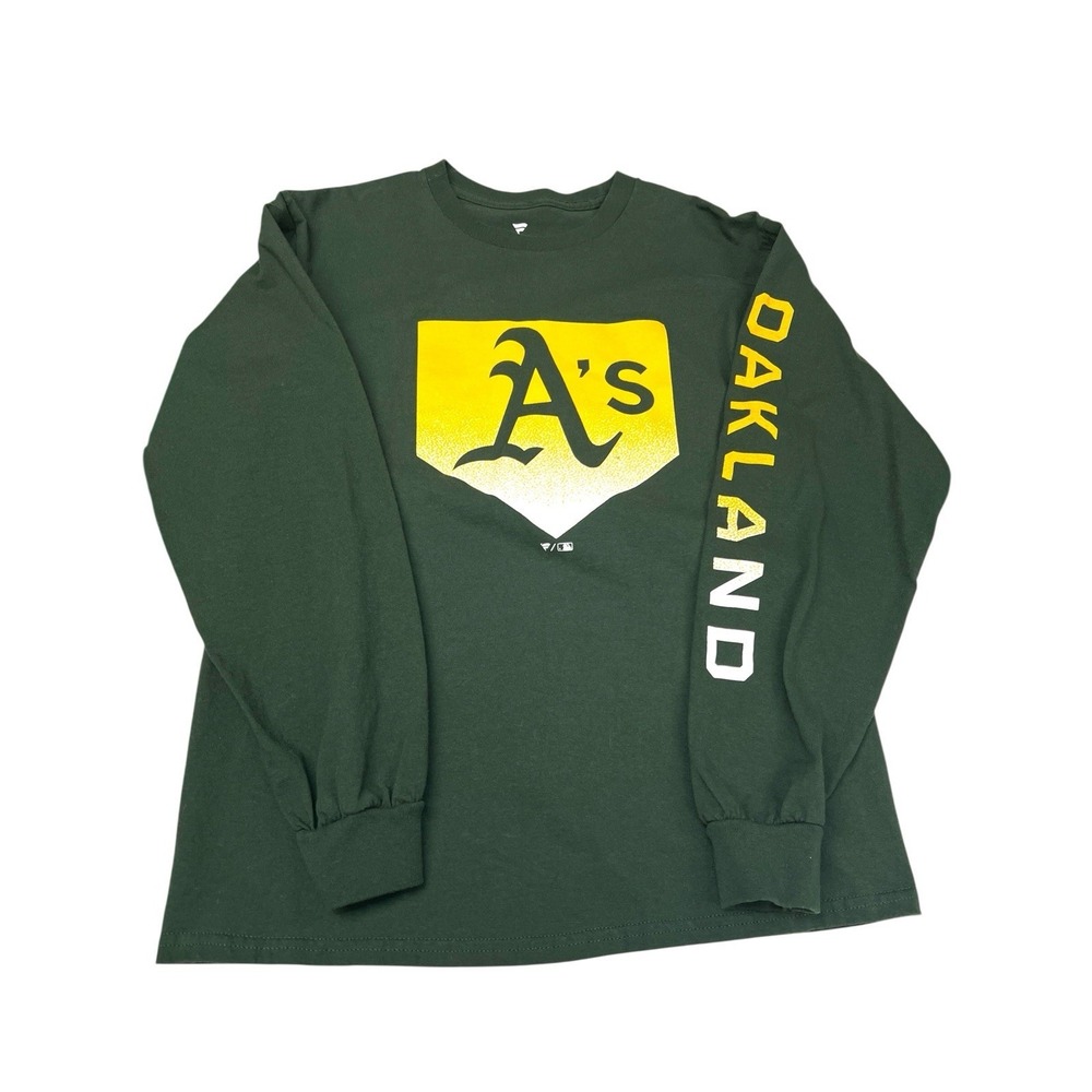 Oakland Athletics A's Mens Size Medium Green Long-Sleeve Shirt Fanatics‎